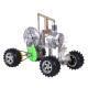 balance type single cylinder hot air stirling engine powered modified 4-wheeled car model physical experiment lab toy balance type single cylinder hot air stirling engine powered modified 4-wheeled car model physical experiment lab toy