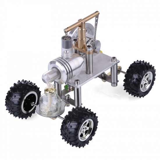 balance type single cylinder hot air stirling engine powered modified 4-wheeled car model physical experiment lab toy balance type single cylinder hot air stirling engine powered modified 4-wheeled car model physical experiment lab toy