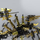 black & golden 3d stainless steek diy scorpion metal model kits black & golden 3d stainless steek diy scorpion metal model kits