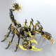 black & golden 3d stainless steek diy scorpion metal model kits black & golden 3d stainless steek diy scorpion metal model kits