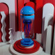 blue mechanical capsule jellyfish model artistic with glass cover blue mechanical capsule jellyfish model artistic with glass cover