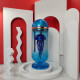 blue mechanical capsule jellyfish model artistic with glass cover blue mechanical capsule jellyfish model artistic with glass cover