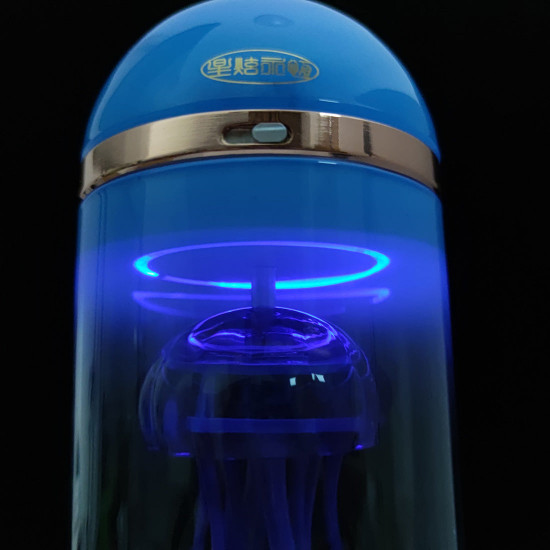 blue mechanical capsule jellyfish model artistic with glass cover blue mechanical capsule jellyfish model artistic with glass cover