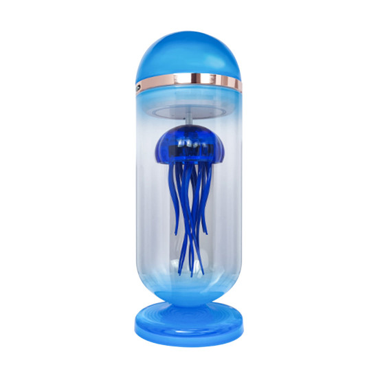 blue mechanical capsule jellyfish model artistic with glass cover blue mechanical capsule jellyfish model artistic with glass cover