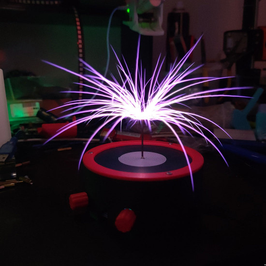 bluetooth mini sstc tesla coil musical artificial lightning -red&black bluetooth mini sstc tesla coil musical artificial lightning -red&black