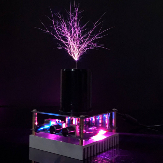 bluetooth square wave music tesla coil with 20cm artificial lightning