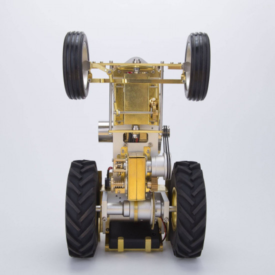 brass gas powered roller tractor vehicle model with mini horizontal water-cooled engine brass gas powered roller tractor vehicle model with mini horizontal water-cooled engine