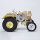 brass gas powered roller tractor vehicle model with mini horizontal water-cooled engine brass gas powered roller tractor vehicle model with mini horizontal water-cooled engine