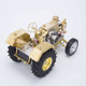 brass gas powered roller tractor vehicle model with mini horizontal water-cooled engine brass gas powered roller tractor vehicle model with mini horizontal water-cooled engine