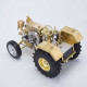 brass gas powered roller tractor vehicle model with mini horizontal water-cooled engine brass gas powered roller tractor vehicle model with mini horizontal water-cooled engine