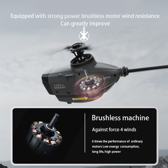 c127ai scout drone model 2.4g rc 4ch single-rotor brushless rc helicopter model without aileron - rtf version c127ai scout drone model 2.4g rc 4ch single-rotor brushless rc helicopter model without aileron - rtf version