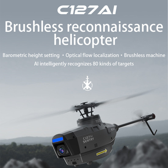 c127ai scout drone model 2.4g rc 4ch single-rotor brushless rc helicopter model without aileron - rtf version c127ai scout drone model 2.4g rc 4ch single-rotor brushless rc helicopter model without aileron - rtf version
