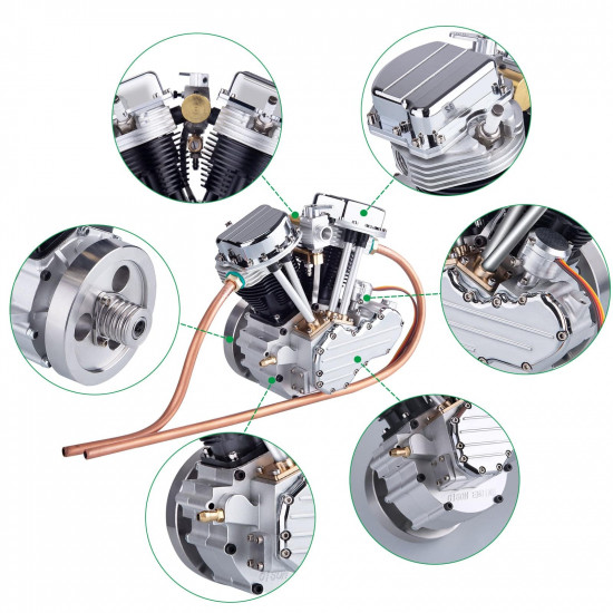 cison fg-vt9 9cc v2 two-cylinder four-stroke air-cooling gasoline motorcycle engine with base air filter set cison fg-vt9 9cc v2 two-cylinder four-stroke air-cooling gasoline motorcycle engine with base air filter set