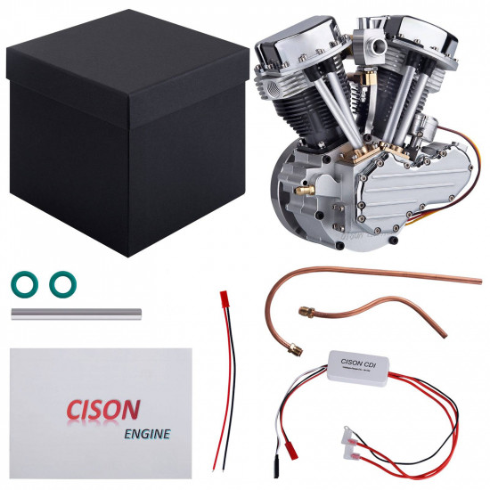 cison fg-vt9 9cc v2 two-cylinder four-stroke air-cooling gasoline motorcycle engine with base air filter set cison fg-vt9 9cc v2 two-cylinder four-stroke air-cooling gasoline motorcycle engine with base air filter set