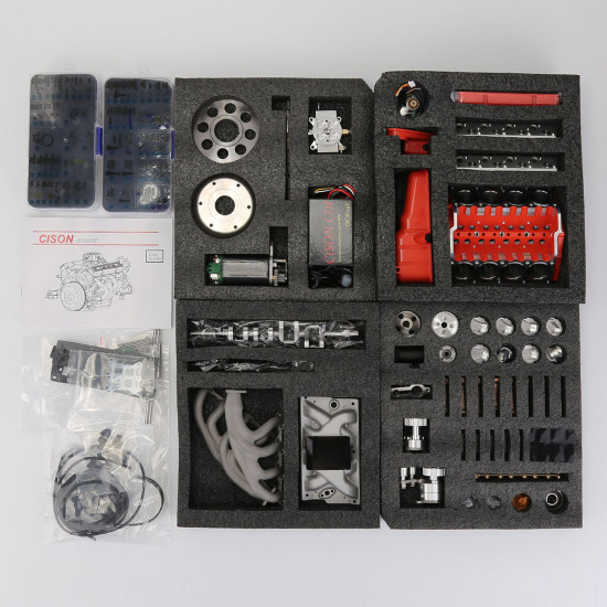 cison v8 engine kits v8-440 with metal base full set 44cc cison v8 engine kits v8-440 with metal base full set 44cc