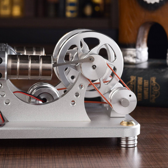 custom 2 cylinders hot air stirling engine model generator with voltage meter & led lamp bead custom 2 cylinders hot air stirling engine model generator with voltage meter & led lamp bead