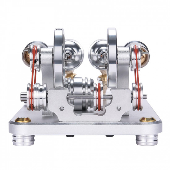 custom 2 cylinders hot air stirling engine model generator with voltage meter & led lamp bead custom 2 cylinders hot air stirling engine model generator with voltage meter & led lamp bead