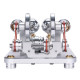 custom 2 cylinders hot air stirling engine model generator with voltage meter & led lamp bead custom 2 cylinders hot air stirling engine model generator with voltage meter & led lamp bead