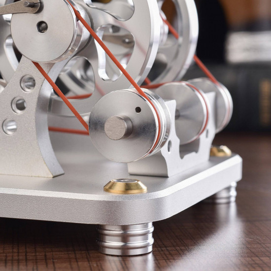 custom 2 cylinders hot air stirling engine model generator with voltage meter & led lamp bead custom 2 cylinders hot air stirling engine model generator with voltage meter & led lamp bead