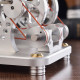 custom 2 cylinders hot air stirling engine model generator with voltage meter & led lamp bead custom 2 cylinders hot air stirling engine model generator with voltage meter & led lamp bead
