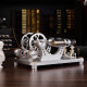 custom 2 cylinders hot air stirling engine model generator with voltage meter & led lamp bead custom 2 cylinders hot air stirling engine model generator with voltage meter & led lamp bead