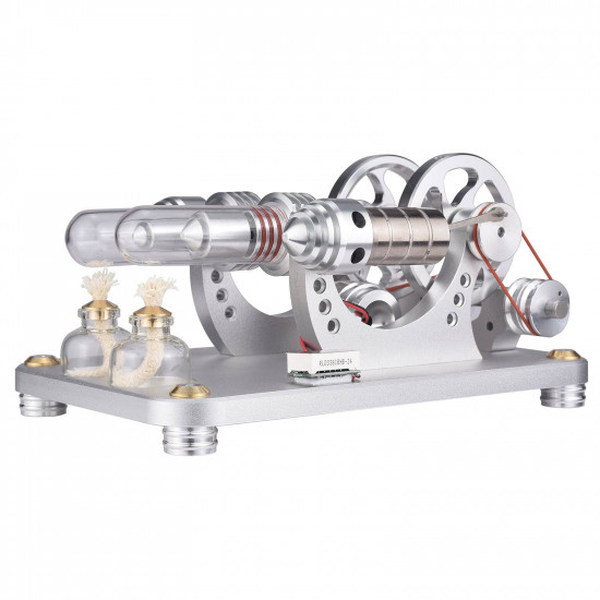 custom 2 cylinders hot air stirling engine model generator with voltage meter & led lamp bead custom 2 cylinders hot air stirling engine model generator with voltage meter & led lamp bead