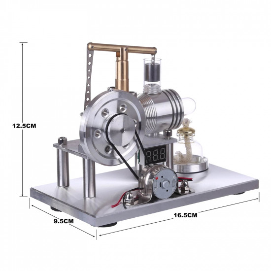 custom balance type hot air single cylinder stirling engine generator model with led bulb & voltage digital display meter custom balance type hot air single cylinder stirling engine generator model with led bulb & voltage digital display meter
