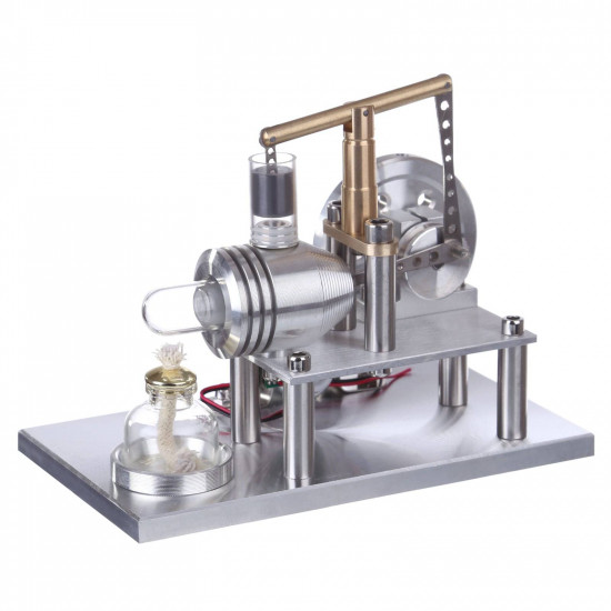 custom balance type hot air single cylinder stirling engine generator model with led bulb & voltage digital display meter custom balance type hot air single cylinder stirling engine generator model with led bulb & voltage digital display meter