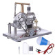 custom balance type hot air single cylinder stirling engine generator model with led bulb & voltage digital display meter custom balance type hot air single cylinder stirling engine generator model with led bulb & voltage digital display meter