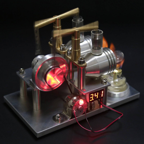 custom stirling engine 2 cylinders hot air generator model with voltage meter led bulb science experiment educational toy custom stirling engine 2 cylinders hot air generator model with voltage meter led bulb science experiment educational toy