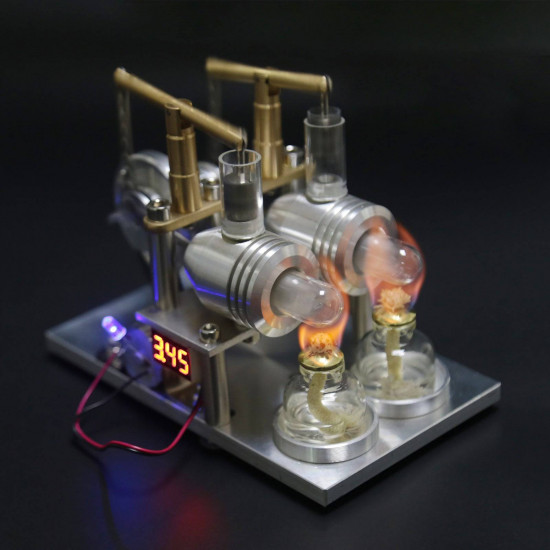 custom stirling engine 2 cylinders hot air generator model with voltage meter led bulb science experiment educational toy custom stirling engine 2 cylinders hot air generator model with voltage meter led bulb science experiment educational toy