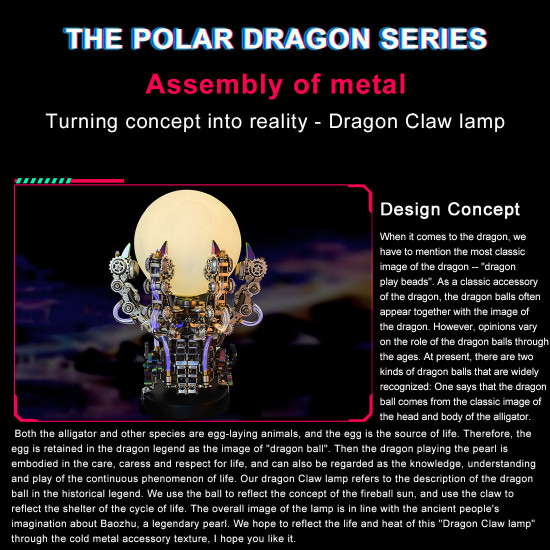 cyberpunk light dragon claw lamp metal model kits for adults 1000+pcs cyberpunk light dragon claw lamp metal model kits for adults 1000+pcs