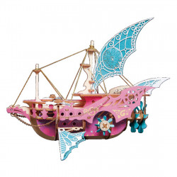 diy arabian spaceship steampunk wooden puzzle toy model 300+pcs
