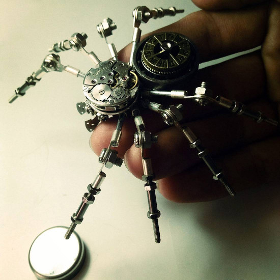 diy assembled building model kit metal clock spider model ornaments home office decor art creative gift diy assembled building model kit metal clock spider model ornaments home office decor art creative gift