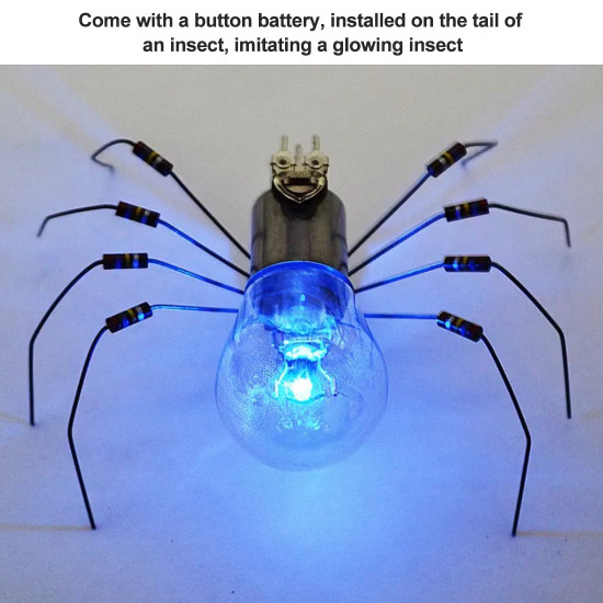 diy handmade electronic 4 spiders kits toys glow light decor - transparent + orange + red + blue diy handmade electronic 4 spiders kits toys glow light decor - transparent + orange + red + blue