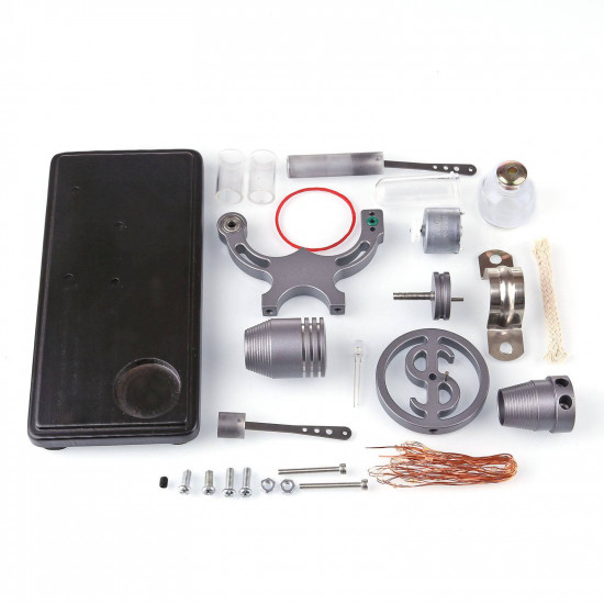 diy γ-shape assembly retro stirling engine kit generator sterling model with led light science educational toy diy γ-shape assembly retro stirling engine kit generator sterling model with led light science educational toy