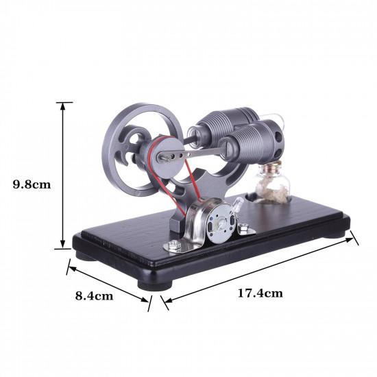 diy γ-shape assembly retro stirling engine kit generator sterling model with led light science educational toy diy γ-shape assembly retro stirling engine kit generator sterling model with led light science educational toy