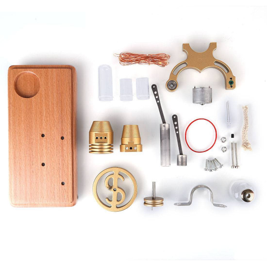 diy γ-shape assembly retro stirling engine kit generator sterling model with led light science educational toy diy γ-shape assembly retro stirling engine kit generator sterling model with led light science educational toy