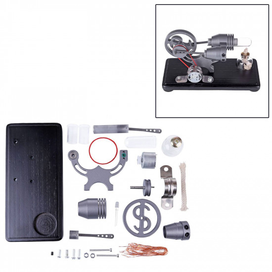 diy γ-shape assembly retro stirling engine kit generator sterling model with led light science educational toy diy γ-shape assembly retro stirling engine kit generator sterling model with led light science educational toy
