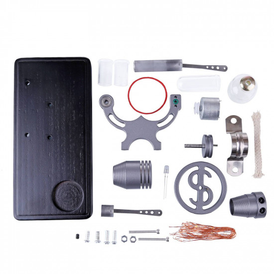diy γ-shape assembly retro stirling engine kit generator sterling model with led light science educational toy diy γ-shape assembly retro stirling engine kit generator sterling model with led light science educational toy