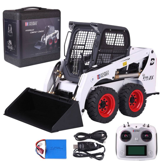 e116-003 1/14 2.4g alloy hydraulic skid steer loader engineering bulldozer construction remote control vehicle - rtr version e116-003 1/14 2.4g alloy hydraulic skid steer loader engineering bulldozer construction remote control vehicle - rtr version