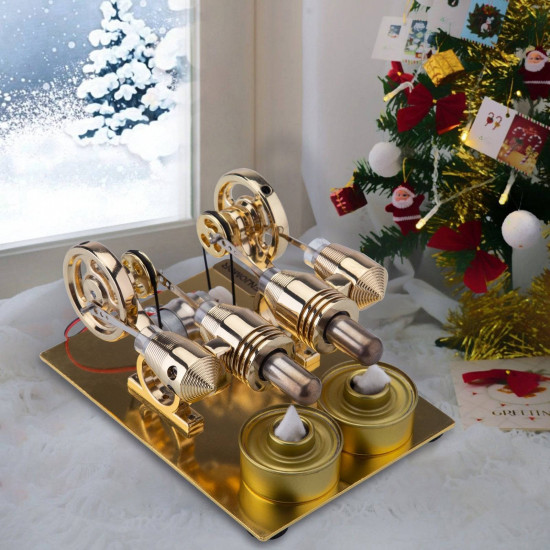 enjomor 4 cylinder hot air stirling engine generator with bulb & voltmeter enjomor 4 cylinder hot air stirling engine generator with bulb & voltmeter