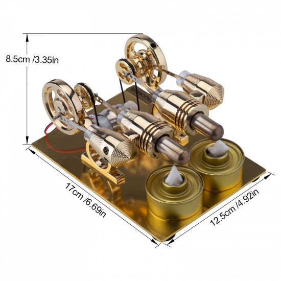 enjomor 4 cylinder hot air stirling engine generator with bulb & voltmeter enjomor 4 cylinder hot air stirling engine generator with bulb & voltmeter