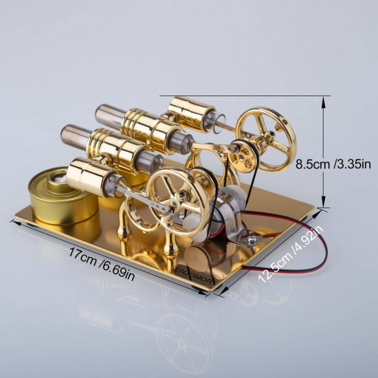 enjomor 4 cylinder hot air stirling engine generator with bulb & voltmeter enjomor 4 cylinder hot air stirling engine generator with bulb & voltmeter