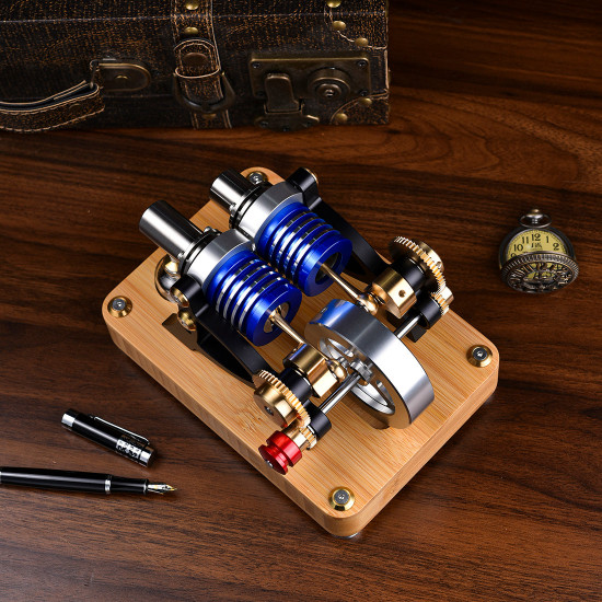 enjomor alpha type stirling engine twin-cylinder twin-piston ec engine model enjomor alpha type stirling engine twin-cylinder twin-piston ec engine model