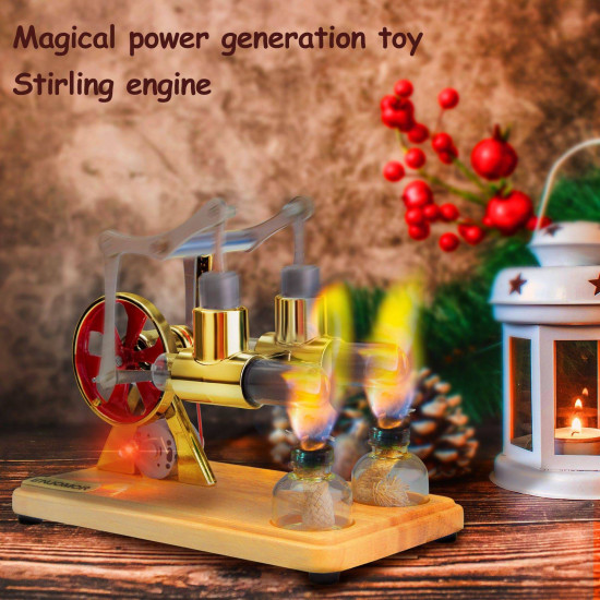 enjomor balance two cylinder stirling engine with led light bulb enjomor balance two cylinder stirling engine with led light bulb