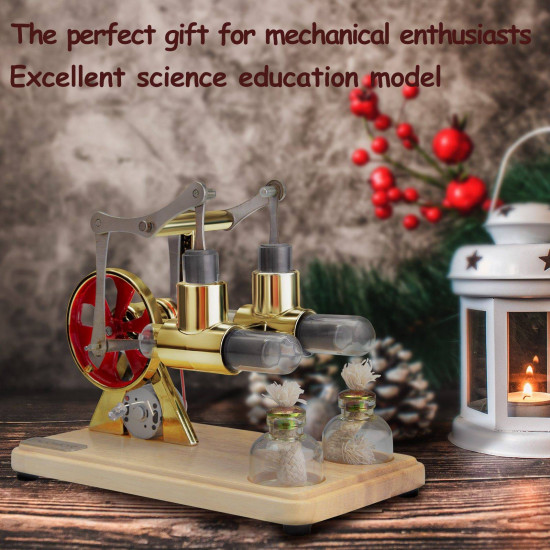enjomor balance two cylinder stirling engine with led light bulb enjomor balance two cylinder stirling engine with led light bulb