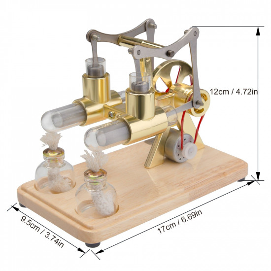 enjomor balance two cylinder stirling engine with led light bulb enjomor balance two cylinder stirling engine with led light bulb