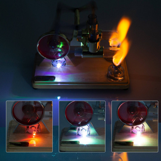 enjomor balance two cylinder stirling engine with led light bulb enjomor balance two cylinder stirling engine with led light bulb