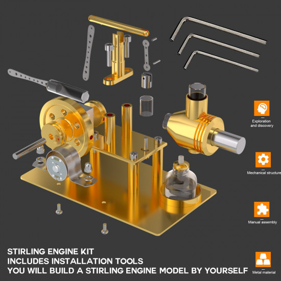 enjomor diy hot air stirling engine model building kits golden enjomor diy hot air stirling engine model building kits golden